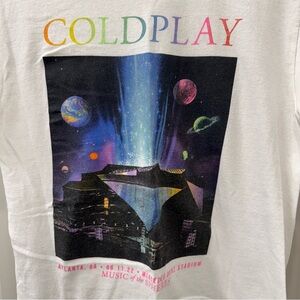 Coldplay 2022 Tour T-Shirt White Small Atlanta GA 6/11/22 Music of the Spheres